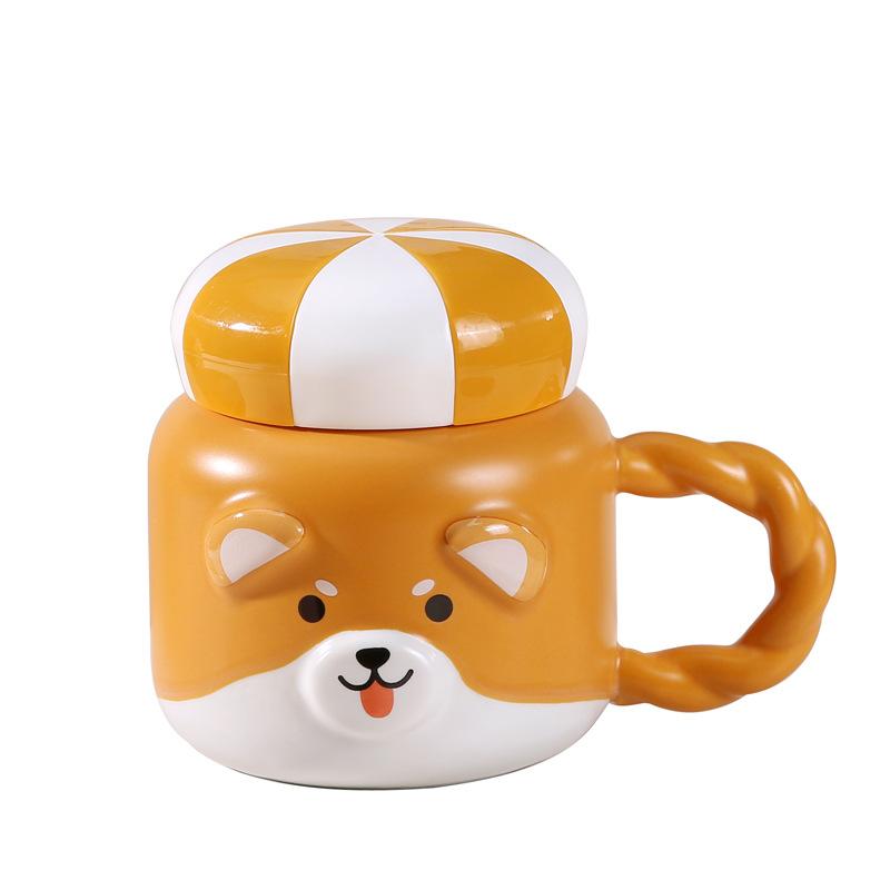 Cartoon Ceramic Mug Cute Animal Water Cup Girl Public Office High Looking Birthday Gift