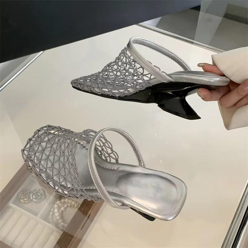 Summer Designer Narrow Band Wedges Heel Women Slippers Casual Outdoor Dress Round Toe Ballet Mules Shoes