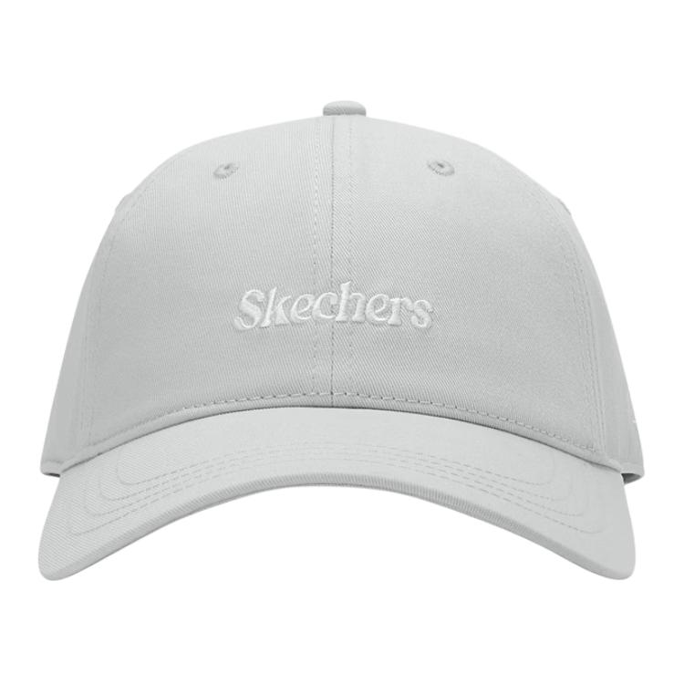 Skechers Basic Sports Series Retro Logo Design Casual Versatile Cotton Baseball Cap Unisex hats Moon-Gray L226U060-00MV