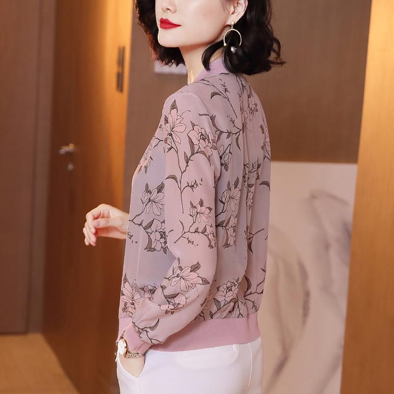 Chiffon Short Jacket Women's Long-sleeved Spring and Autumn Loose Cardigan Jacket Sunscreen Zipper Top Summer