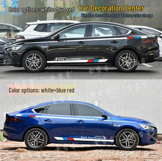 Samolepky na auto BYD Qin PLUS/Song PRO/Han Tang: Barevné pruhy na pas pro ozdobu těla
