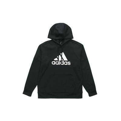 adidas Logo Print Pullover Hoodie Casual Loose Fit Sports Long Sleeve Hooded Sweatshirt Men Black DH9018