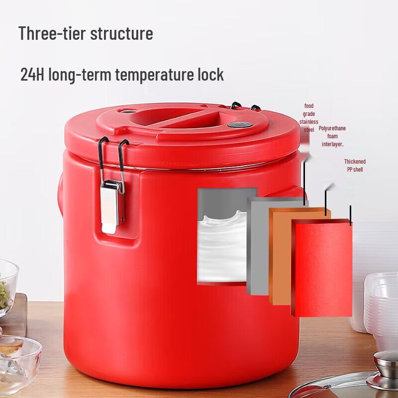 JieXiangJia Red Stainless Steel Commercial Insulated Food Warmer