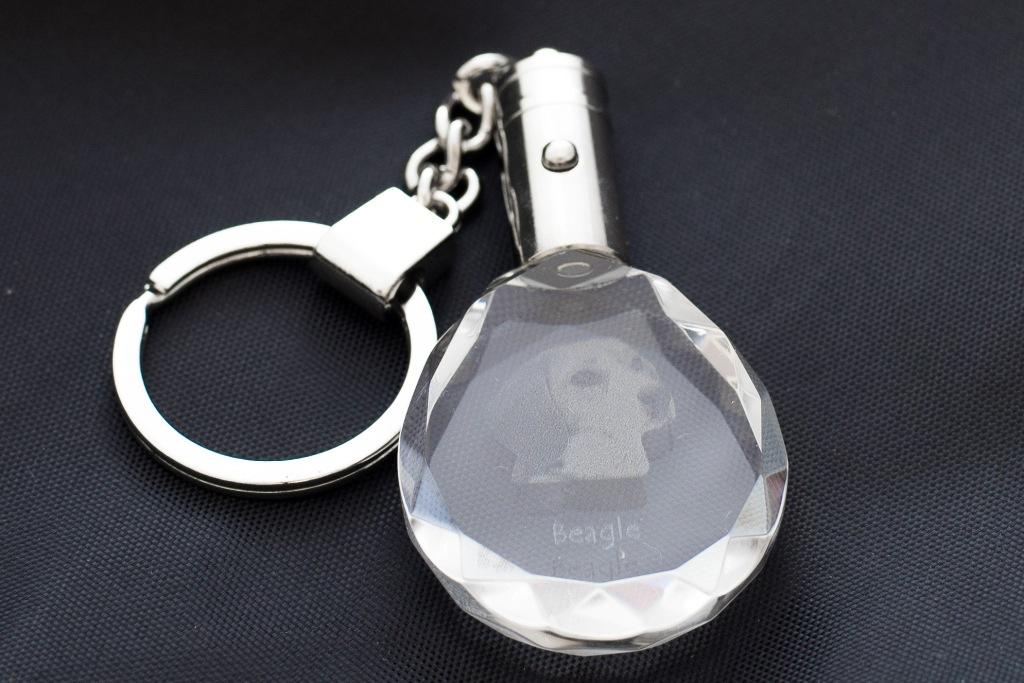 Beagle - pendant with a photo of a dog, crystal key ring in a gift box, a unique gift by Art-Dog