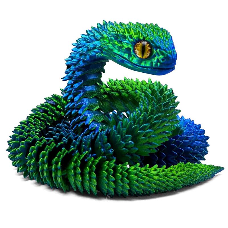 

3D Printed Articulated Snake Figure Toys Flexible Fidget Toy Realistic Slithering Design Model Ornaments Creative Funny Gift 30cm