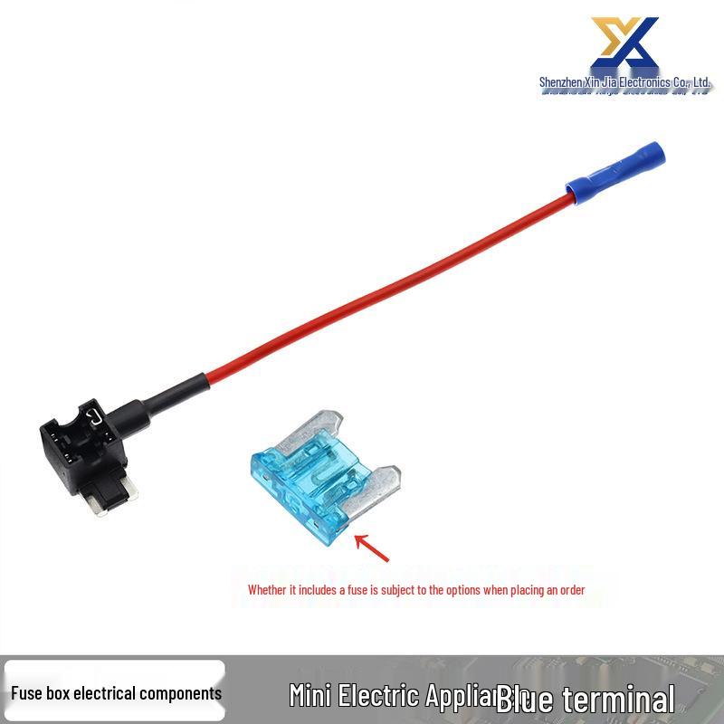 Car PTO Power Cord Socket with Fuse Box for Non-Destructive Wiring, Medium Small Mini with Long Leg