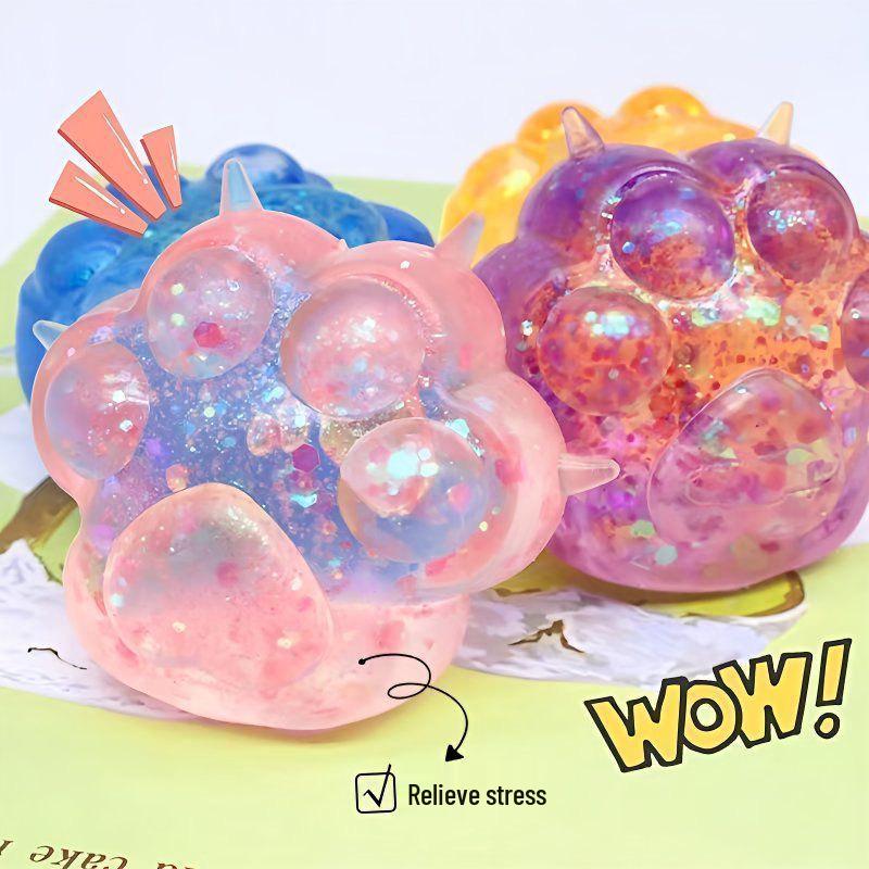 Xiaohongshu Cat Paw Gold Powder Aurora Decompression Squeeze Ball - Slow Rebound Toy