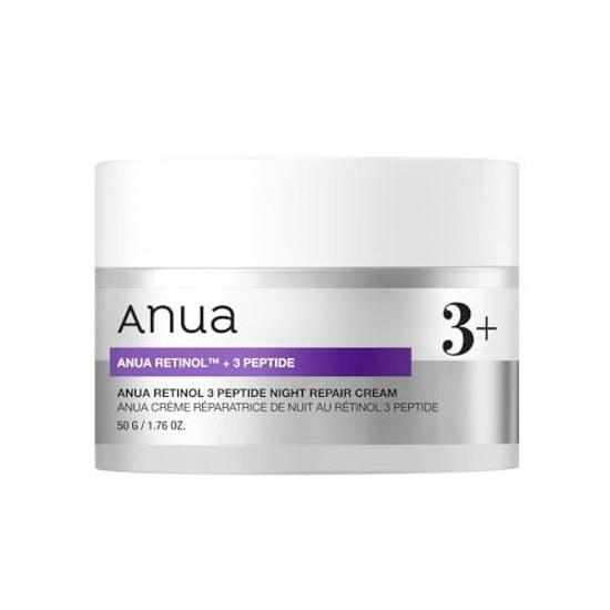ANUA Retinol 3 Peptide Night Repair Cream 50g Pores Moisture Hydration Skincare