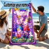 Custom Name Personalized Peppa Pig Print Beach Towel, for Trip Camping Beach Party Home Decor, Birthday Gift for Family & Friends