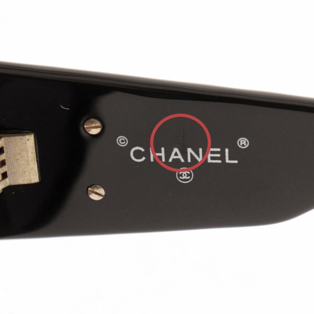 CHANEL COCO Mark sunglasses 94305 Matelasse black plastic Women Used