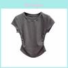 Streetwear Gothic Style T Shirt With Pleated Short Sleeves For Casual Summer Wear