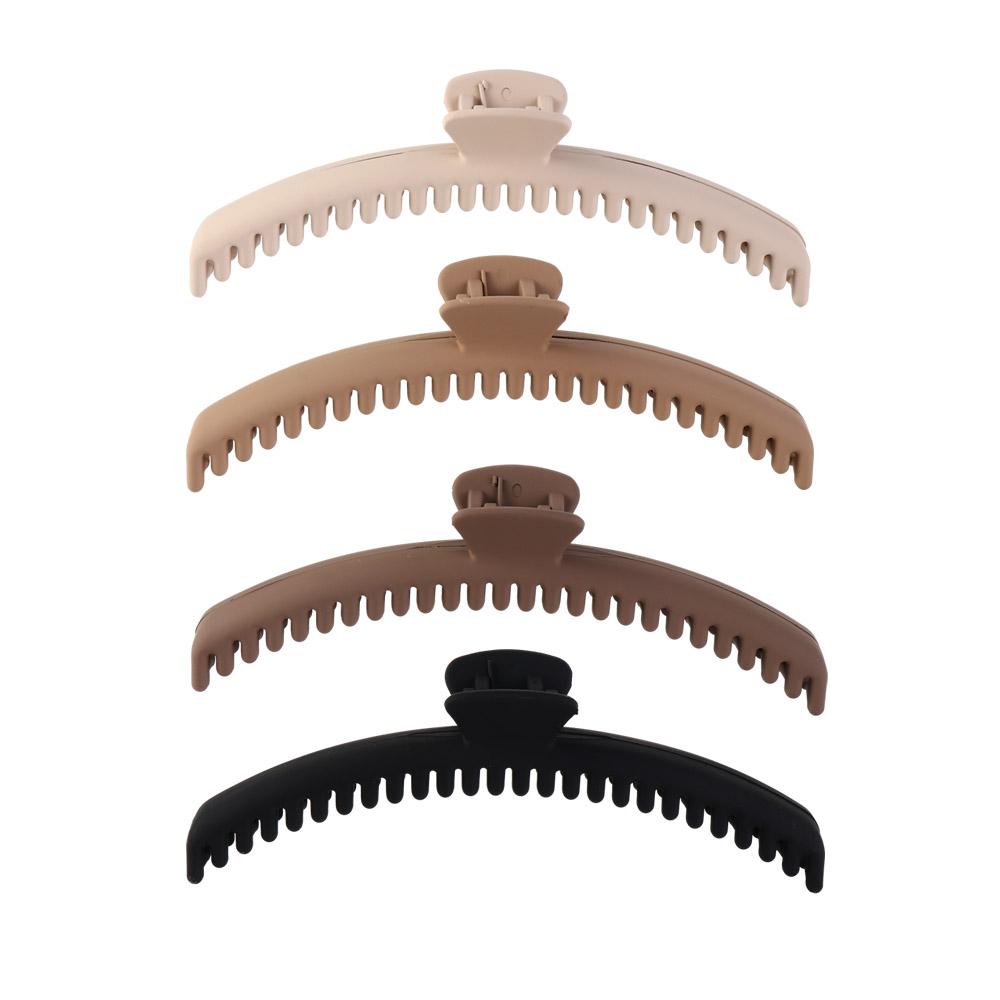 Fashion Large Matte Claw Clip Acrylic Korean Style Thin Shark Clip Ponytail Clip Solid Color Geometric Hair Claw Face Washing