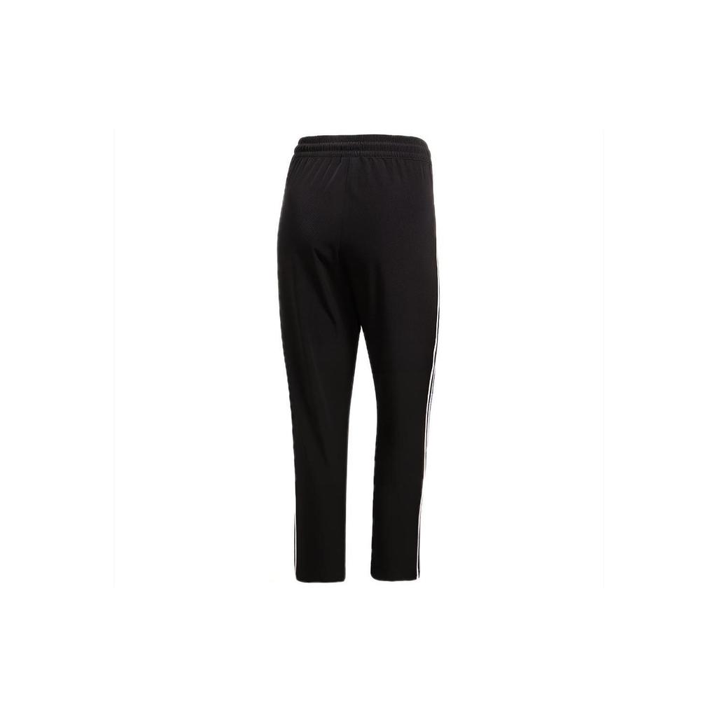 Adidas Originals Retro Side Stripe Lace-Up Straight Leg Casual Pants Women Bottoms Black DY3864