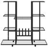 343121 vidaXL Jardinière avec roues 94,5x24,5x91,5 cm Noir Fer