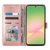 For Samsung Galaxy A56 5G Wallet Case Butterfly Floral Imprint PU Leather Phone Cover with Wrist Strap