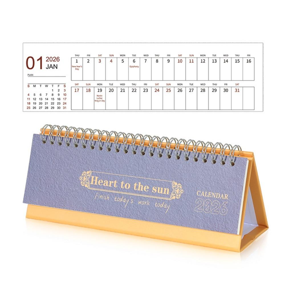 

2026 Calendar Desk Calendar Simple Style Check In Notebook Monthly Planner Classroom Use синий/жёлтый