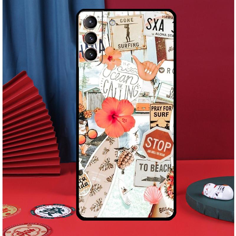 Summer Beach Collage Phone Case For Samsung Galaxy S24 Ultra S9 S10 S20 S21 S22 Plus S23 FE S25 Ultra Back Cover