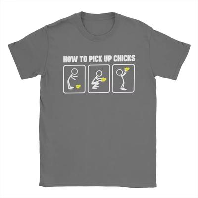 Men T-Shirt How To Pick Up Chicks Novelty 100% Cotton Tees Short Sleeve T Shirt Crew Neck Clothing Printed