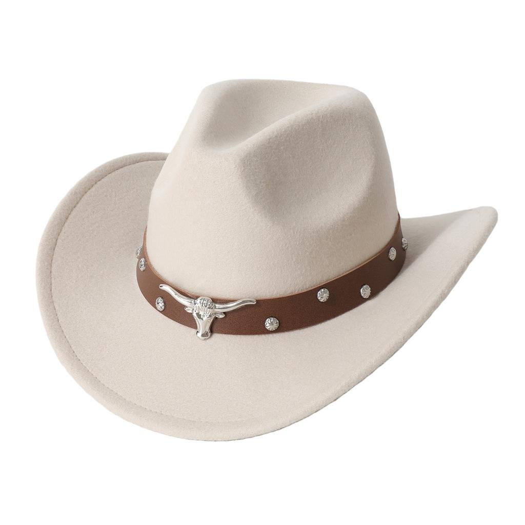 New western cowboy hat, performance jazz hat, belt accessory, felt hat, couple's hat, trendy