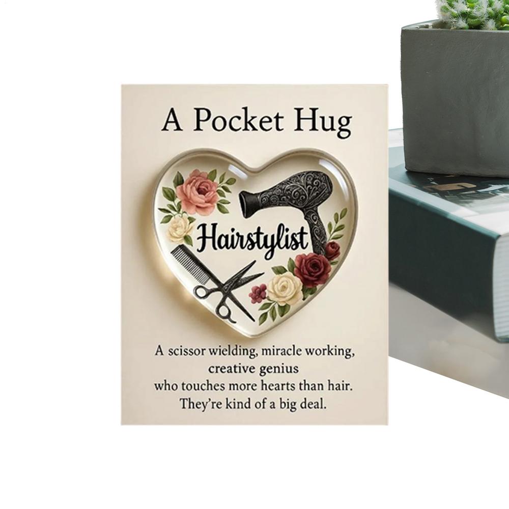 

Pocket Cards 2D Acrylic Hairdresser Souvenir Clear Inspirational Card Pocket For Men Barber Hair Stylist Graduation Birthday