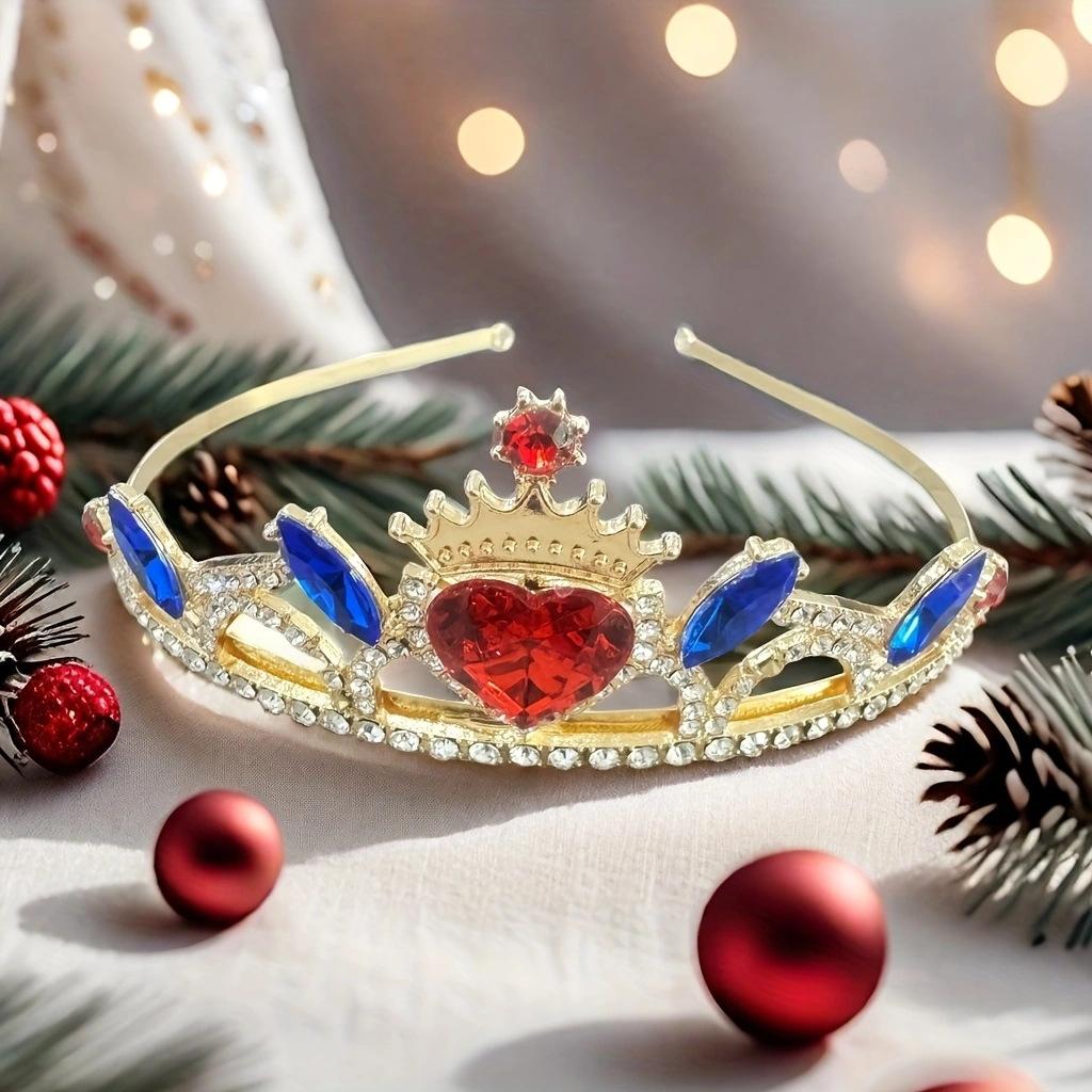 Princess Crown Birthday Wedding Crystal Luxury Crown Bridal Crown Crystal Love Red Hair Crown Necklace Set