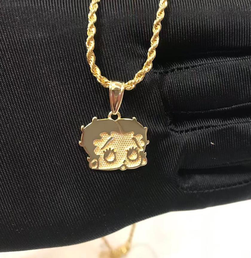 Custom Cartoon Necklace 18K Gold Plated Stainless Steel Cartoon Pendant Necklace Fashion Chain Jewelry Wholesale золотой