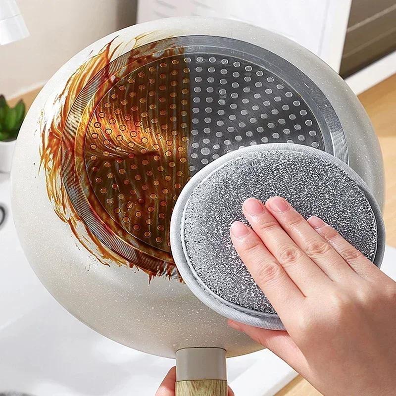 30/1PCS Magic Silver Wire Dishwashing Sponge Wipe Reusable Double Side Sponges Household Kitchen Pan Pot Dish Cleaning Tools