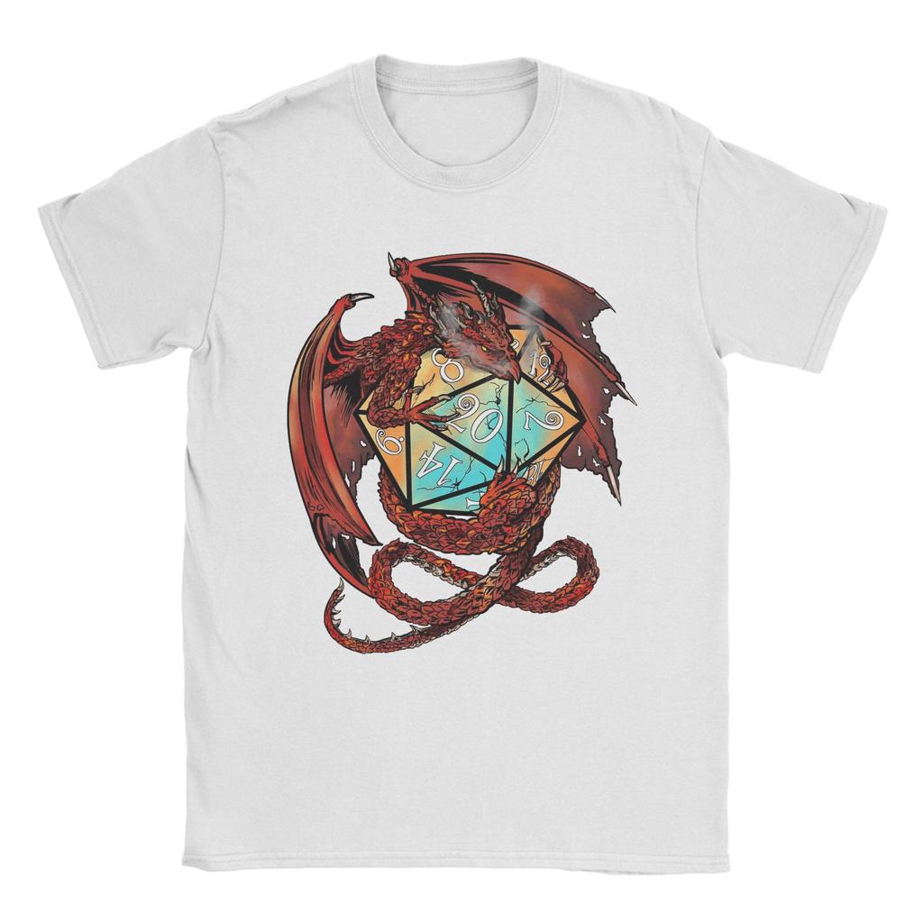 Red Dungeon Dragon DnD Dice T Shirt Men's  Pure Cotton Leisure T-Shirt Round Neck  Tee Shirt Short Sleeve Clothes Plus Size