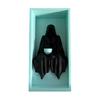 Sitting Grim Reaper Statue Spooky Bookshelf Decoration Gothic Black-Robed Man