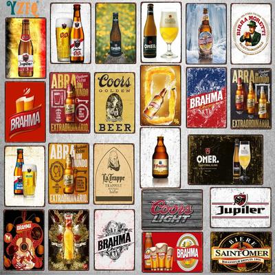 Brahma Jupiler Bier Vintage Metall Blechschild Platten Für Wand Bar Pub Kunst Küche Kaffee Heimdekor 30X20CM DU-8835B