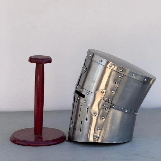 Templar Knight Steel Crusader Helmet-Knight Helmet-Medieval Helmet-Cosplay Costume Larp Reenactment Great Helmet