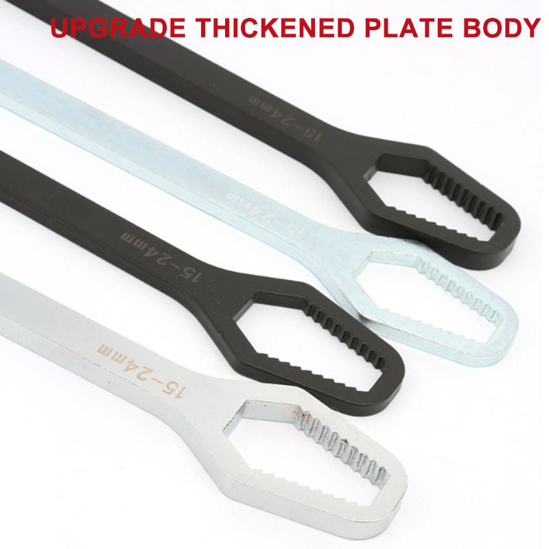 Cheie Inelară Multifuncțională Cheie Solidă cu Cap Dublu, Auto-Strângere Reglabilă Universală Cheie Reglabilă 8-24Mm