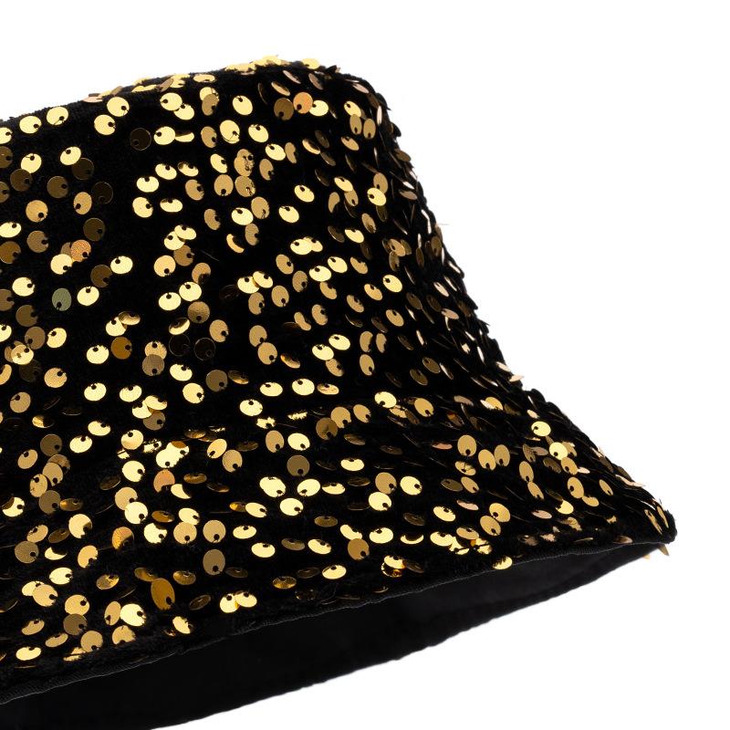 Sequined Bucket Hat Double Sided Hip Hop Shiny Fisherman Cap Women Men Dance Party Kpop Trendy Sun Hat New