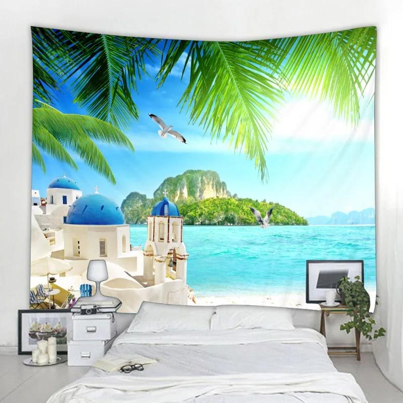 Böhmische Wandteppich Nordischer Tropischer Strand Wandteppich Mandala Wandbehang Hippie Schlafzimmer Dekor Psychedelischer Wandteppich