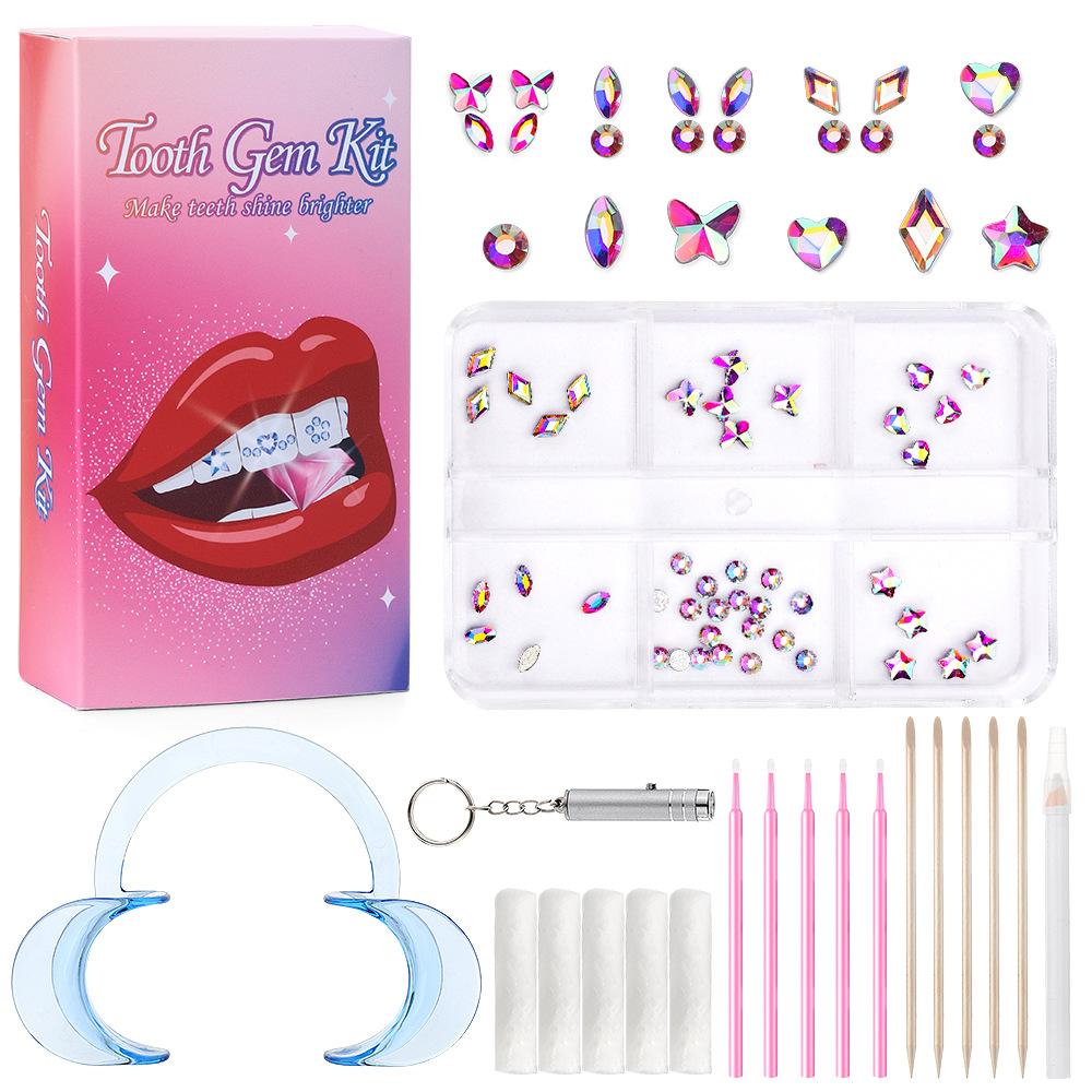 Dental Diamond Tooth Decoration, Tooth Diamond Tool Diy Set, Tooth Sticker, Diamond Love Horse Eye Decoration