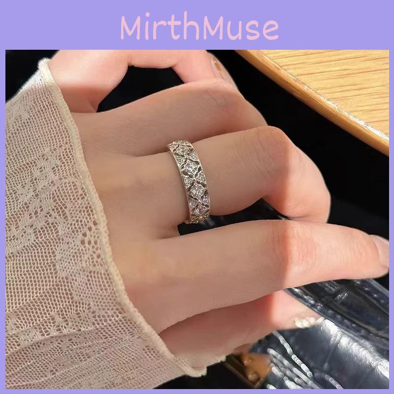 Elegant Geometric Copper Ring With Full Diamond-like Zirconia For Women In Chic Design