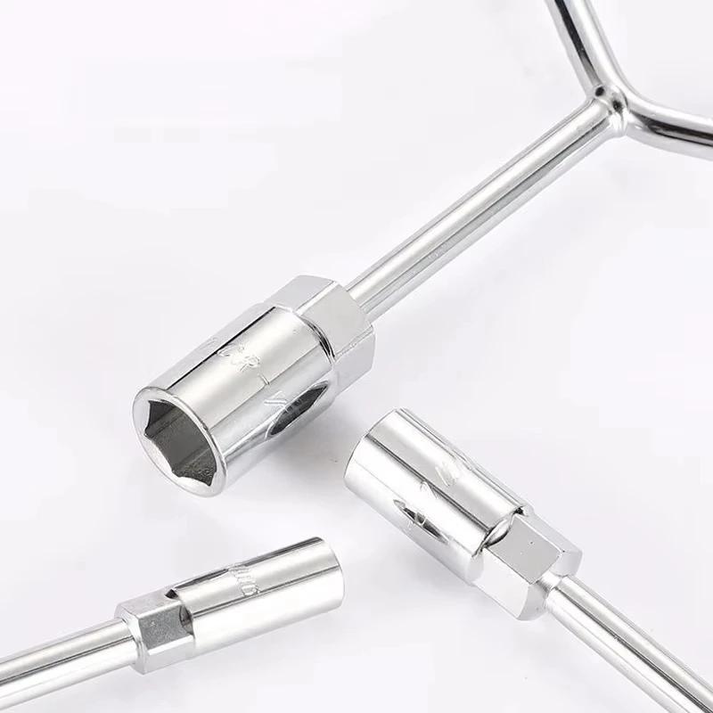 Household Triangular Socket Wrench Y-type Tri-fork Wrench Three-prong Wrench Bicycle Household Disassembly Tool Repair Tool