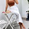 Women High Waist Pocket A Line Jean Denim Skirt
