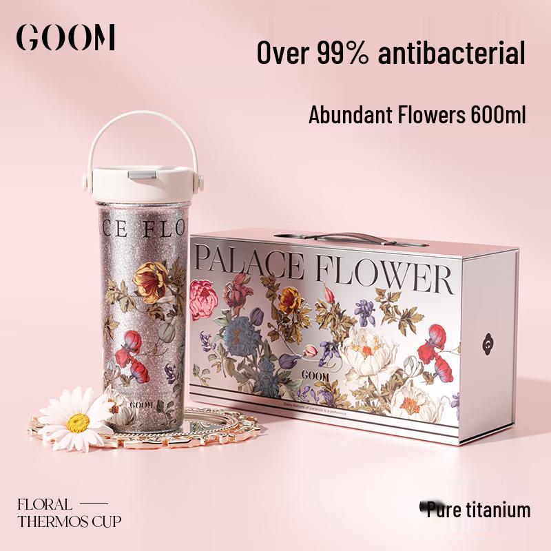 GOOM Art Hand-painted Pure Titanium Insulated Water Bottle