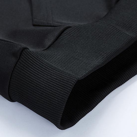 Men Autumn Hoodie Solid Color Letter Pattern Hooded Hat Long Sleeves Loose Streetwear Elastic Cuff Warm Winter Hoodie Men Clothes