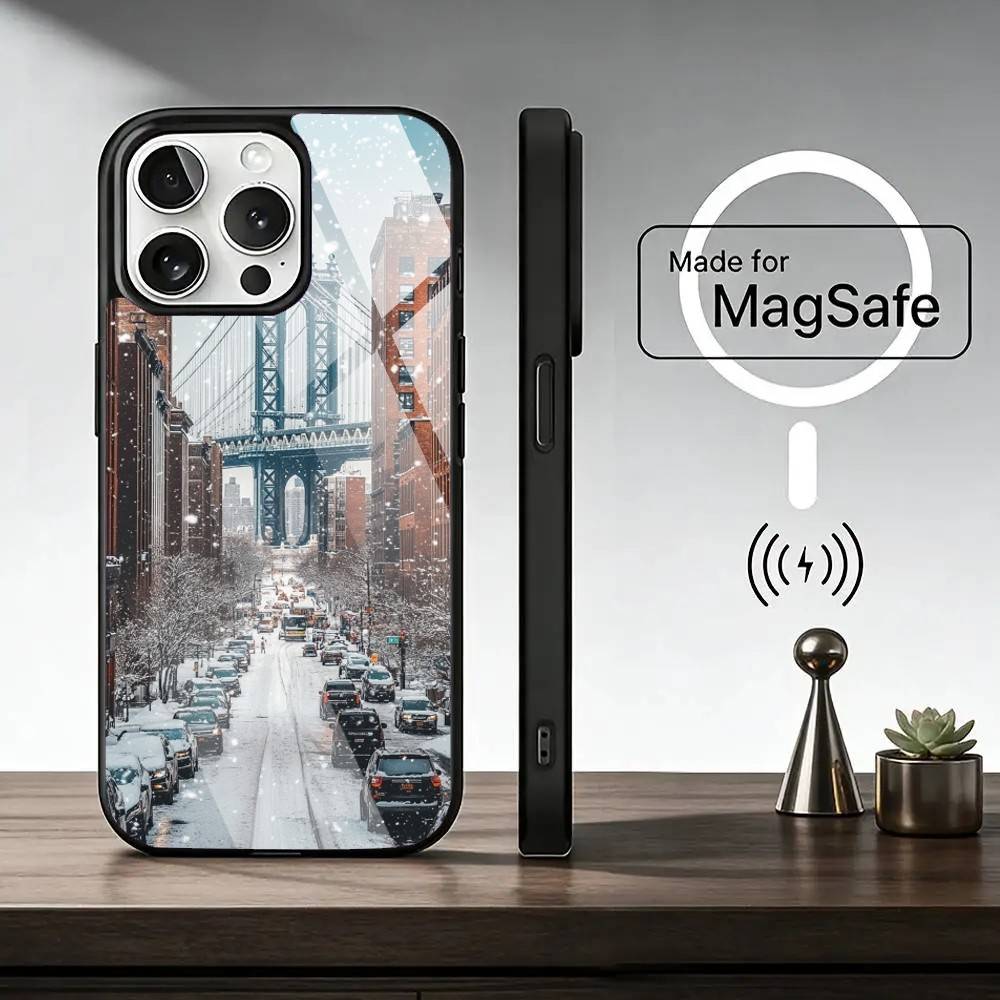N-New York C-City   Phone Case For iPhone17,16,15,14,13,12,11 Plus,Pro Magnetic For Magsafe Wireless Charging