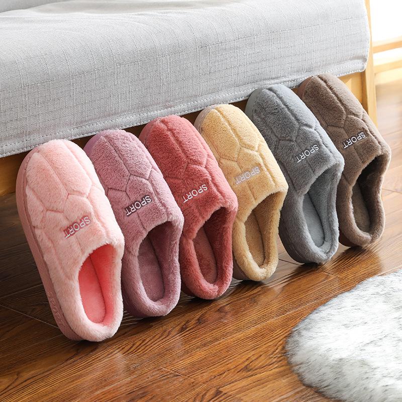 Cotton slippers new home autumn and winter indoor warm cotton mop hair tray winter non-slip couple