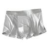 Men Boxer Briefs Mid-rise Elastic Waistband Breathable Mesh Shorts Underwear Solid Color U-Convex