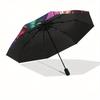 Dragon Pentagram Neon Art PrintUmbrella, Portable 3-Fold Umbrella for Men & Women,Christmas Gift ES335