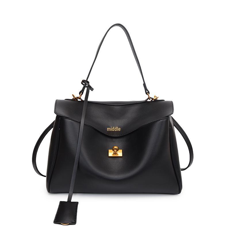 

2024 Высококачественная женская платиновая сумка-тоут в корейском стиле большой вместимости для ношения под мышкой чёрный