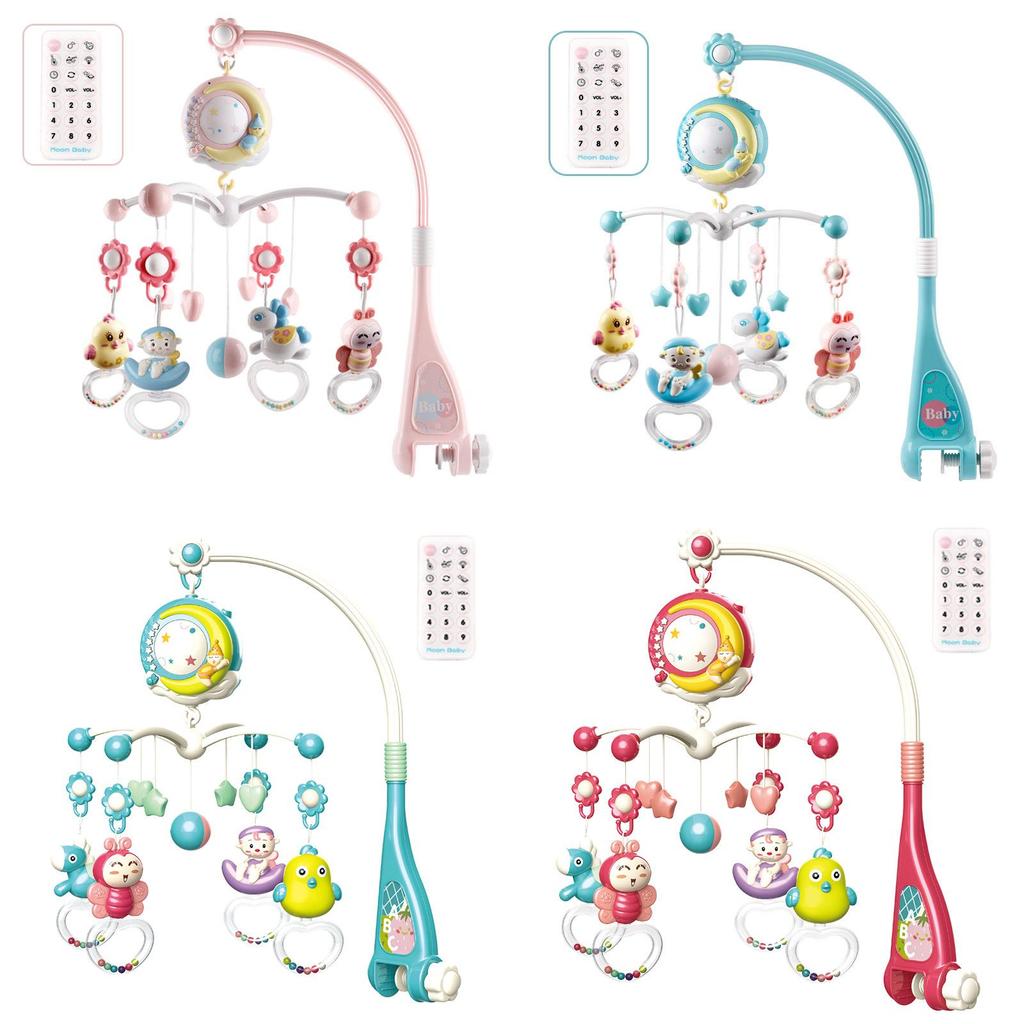 Elegant And High-quality Musical Crib Bed Bell Toy With Rotating Stars And Clouds