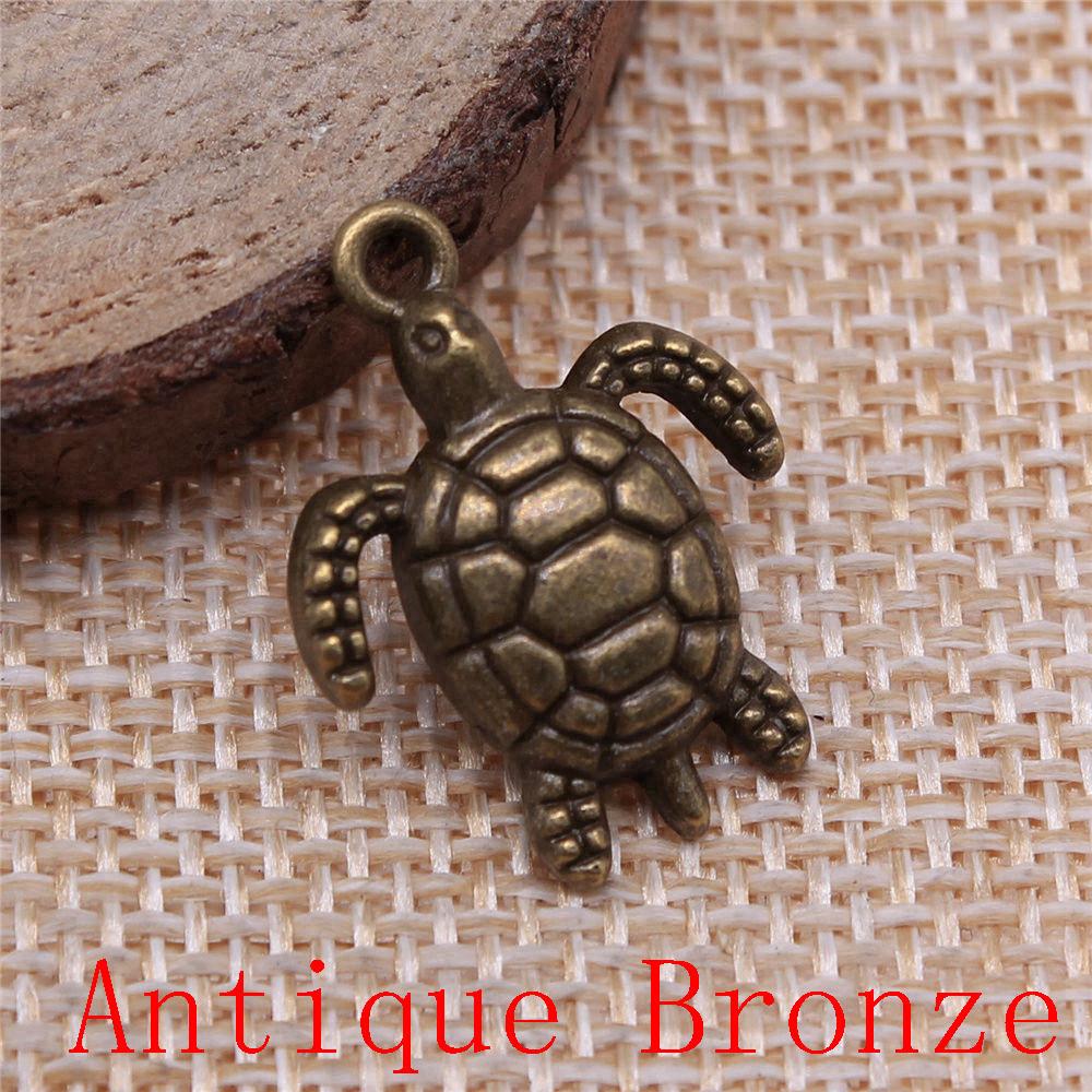 Turtle Shaped Charms Pendant For Bracelet Necklace Jewelry Making Craft Findings