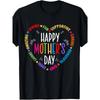 Happy Mother's Day Retro Heart Graphic Black T Shirt Unisex T-Shirt