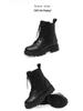 Botas Martin de Cuero Genuino para Mujer - Otoño/Invierno 2024, Tacón Bajo, Acolchado de Terciopelo, Suela Plana, Forrado de Algodón