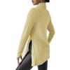 Winter Women's High Neck Slim Waist Under Split Long Sleeve Sweater